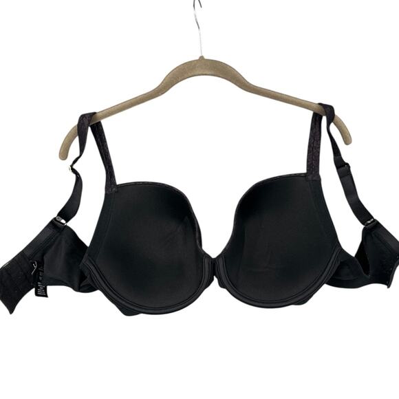 Le Mystère Black Underwire Padded Adjustable Straps Pattern Safari Bra Size 38D - Picture 3 of 6
